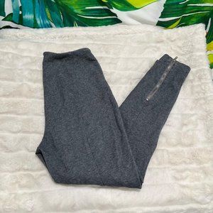 Lyssé Small Skinny Zip Back Grey Casual Biker Punk Cropped Preppy Slim Leggings